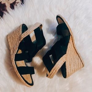 Nine West Black Espadrille/ Wedge, Size 8